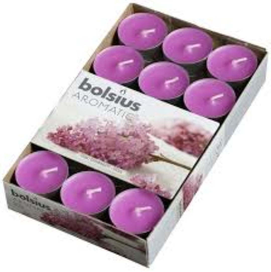 BOLSIUS AROMATIC 30 TEALIGHTS LILAC BLOSSOM (51)